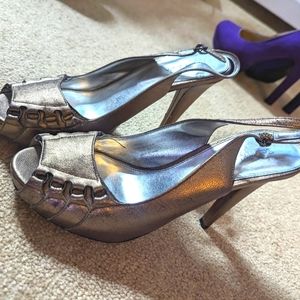 Calvin Klein bronze sling backs